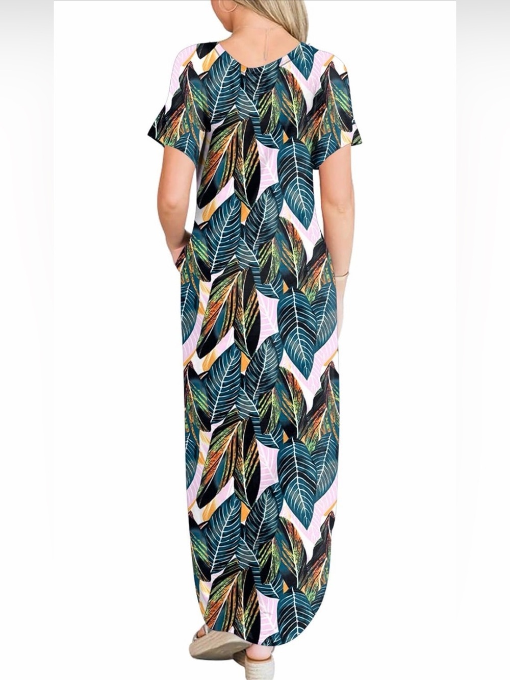 🆕 Summer Maxi Short Sleeve Casual Loose Dress - Picture 2 of 3